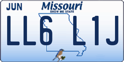 MO license plate LL6L1J