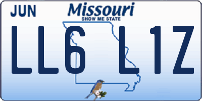 MO license plate LL6L1Z