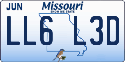 MO license plate LL6L3D