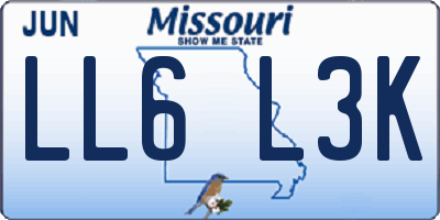 MO license plate LL6L3K