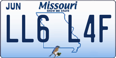 MO license plate LL6L4F