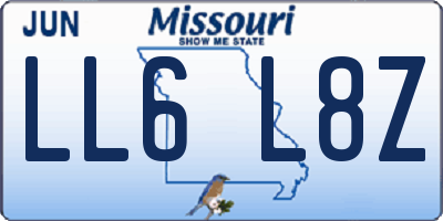 MO license plate LL6L8Z