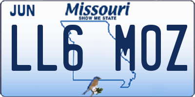 MO license plate LL6M0Z