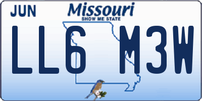 MO license plate LL6M3W