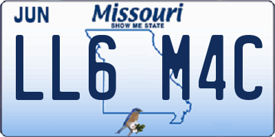 MO license plate LL6M4C