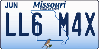 MO license plate LL6M4X