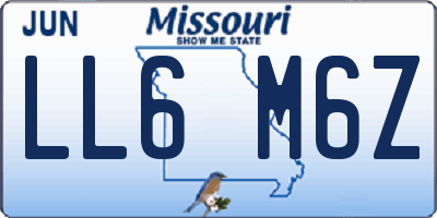 MO license plate LL6M6Z