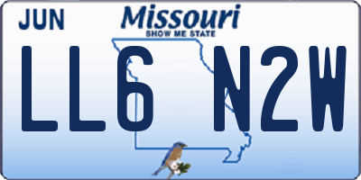 MO license plate LL6N2W