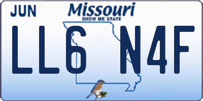 MO license plate LL6N4F