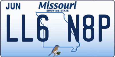 MO license plate LL6N8P