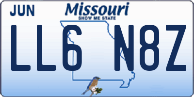 MO license plate LL6N8Z