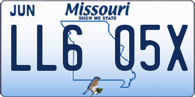 MO license plate LL6O5X