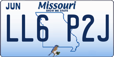 MO license plate LL6P2J