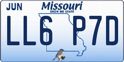 MO license plate LL6P7D
