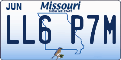 MO license plate LL6P7M