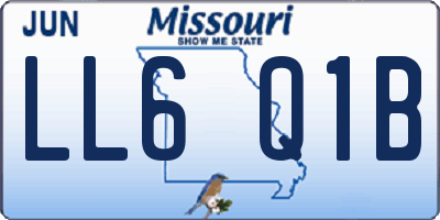 MO license plate LL6Q1B