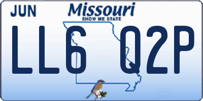 MO license plate LL6Q2P