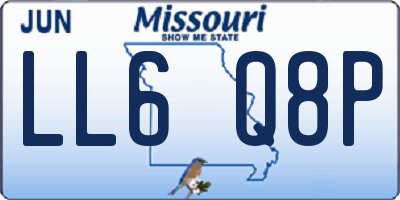 MO license plate LL6Q8P