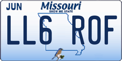 MO license plate LL6R0F