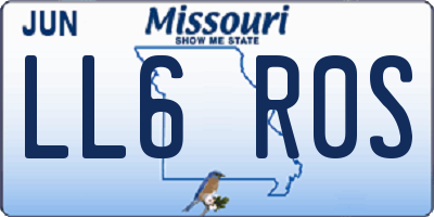 MO license plate LL6R0S