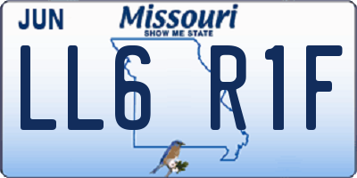 MO license plate LL6R1F