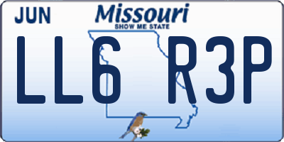 MO license plate LL6R3P