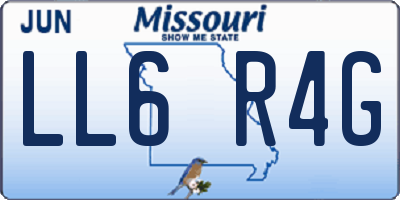 MO license plate LL6R4G