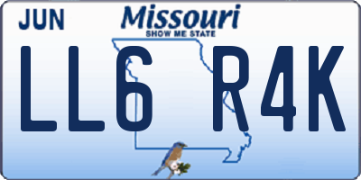 MO license plate LL6R4K