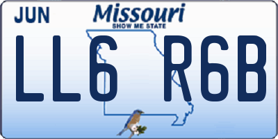 MO license plate LL6R6B