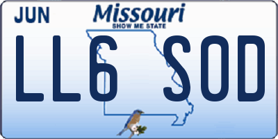 MO license plate LL6S0D