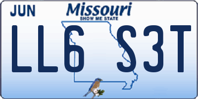 MO license plate LL6S3T