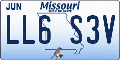 MO license plate LL6S3V