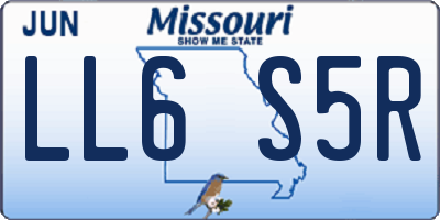 MO license plate LL6S5R