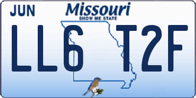 MO license plate LL6T2F