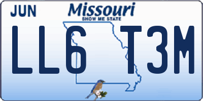 MO license plate LL6T3M