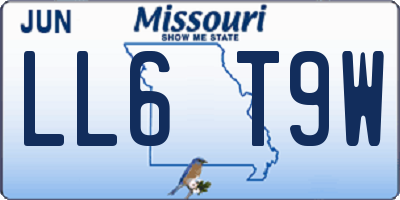 MO license plate LL6T9W