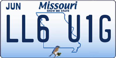 MO license plate LL6U1G