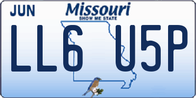 MO license plate LL6U5P