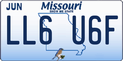 MO license plate LL6U6F