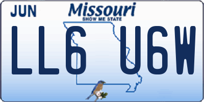 MO license plate LL6U6W