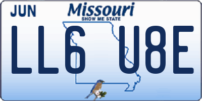 MO license plate LL6U8E