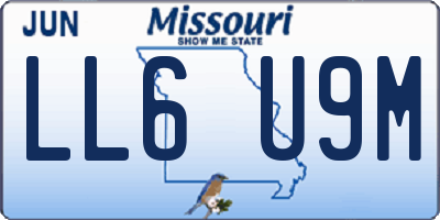 MO license plate LL6U9M