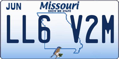 MO license plate LL6V2M