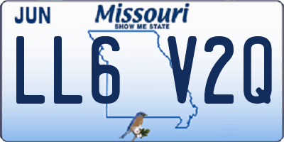 MO license plate LL6V2Q