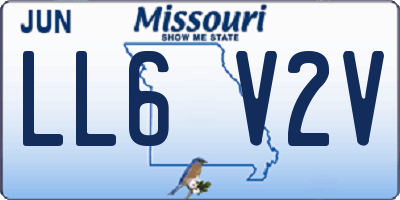 MO license plate LL6V2V