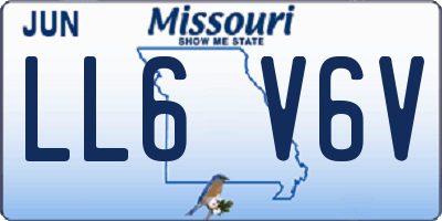 MO license plate LL6V6V