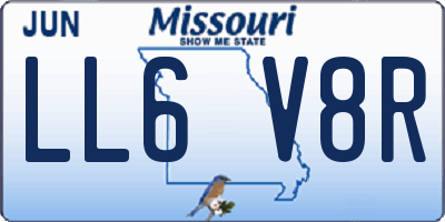 MO license plate LL6V8R