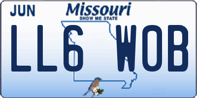 MO license plate LL6W0B