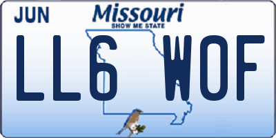MO license plate LL6W0F