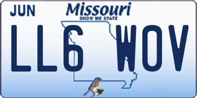 MO license plate LL6W0V
